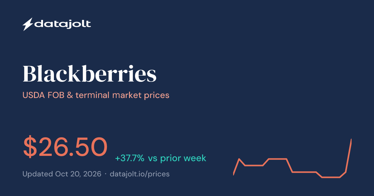 Blackberry Prices: Daily USDA FOB & Terminal Market Data | Datajolt